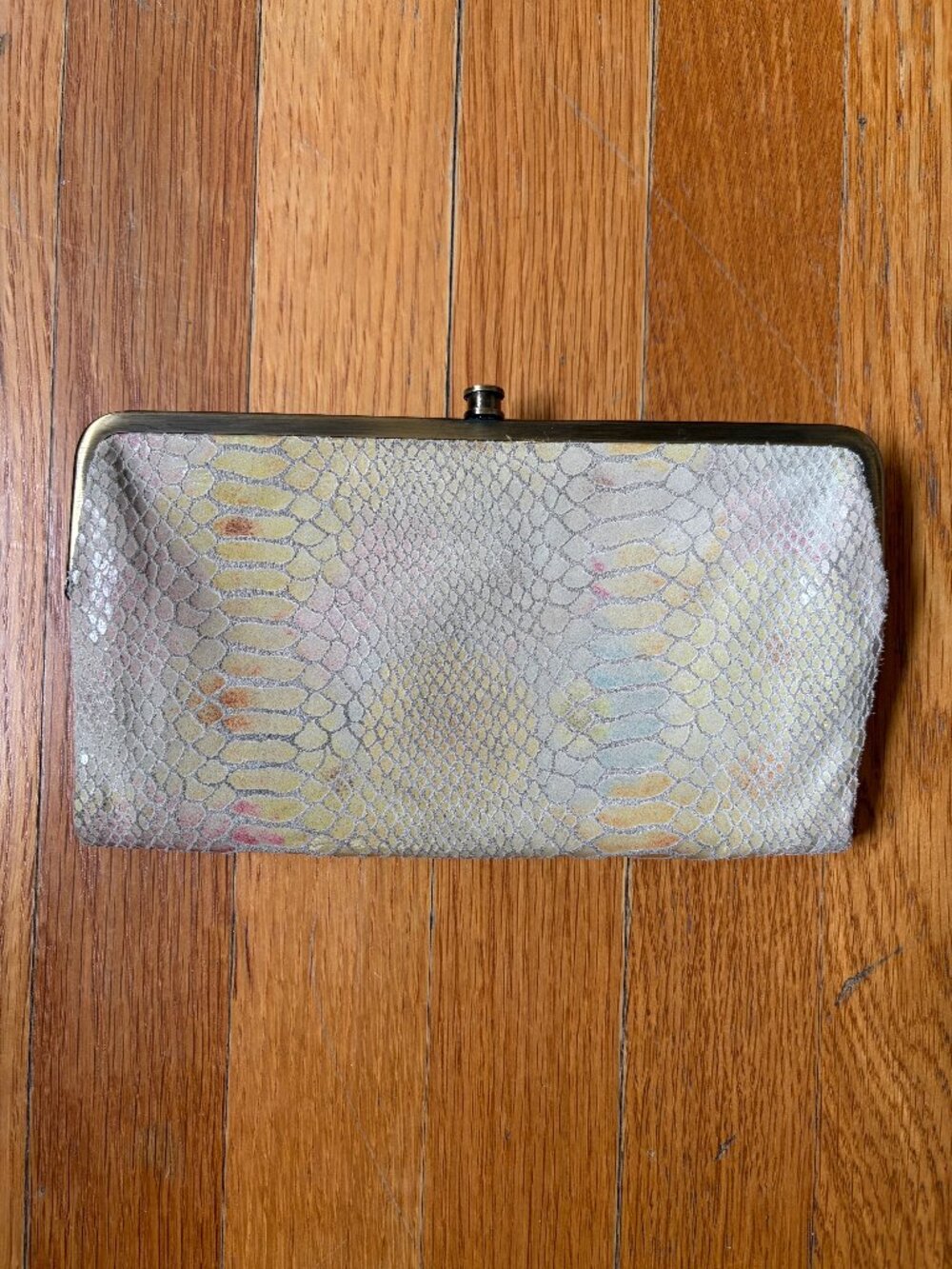 Hobo Lauren Vintage Rainbow Leather Snakeskin Clutch